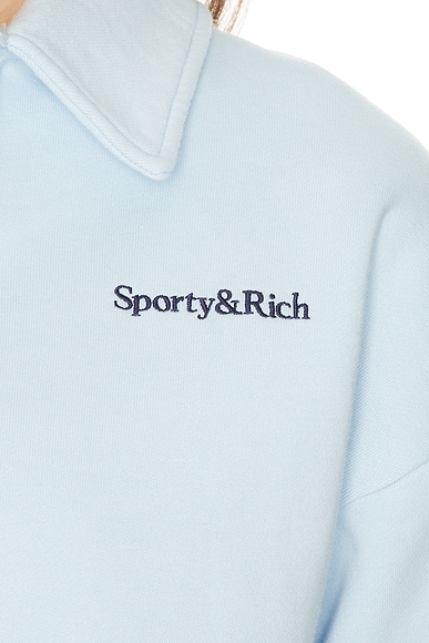 Sporty & Rich Serif Logo Embroidered Polo Sweatshirt | Thumbnail 5 Sporty & Rich Serif Logo Embroidered Polo Sweatshirt | Thumbnail 5