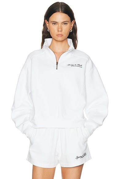 Sporty & Rich Syracuse Embroidered Quarter Zip Sweatshirt
