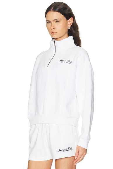 Sporty & Rich Syracuse Embroidered Quarter Zip Sweatshirt | Thumbnail 2 Sporty & Rich Syracuse Embroidered Quarter Zip Sweatshirt | Thumbnail 2