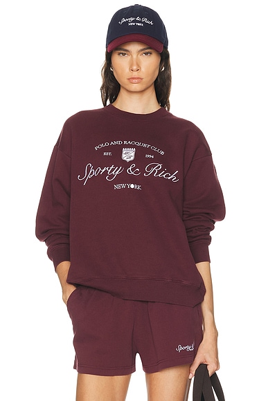 Sporty & Rich Syracuse Embroidered Crewneck Sweatshirt