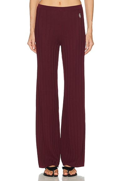 Sporty & Rich Signature Logo Ribbed Pant