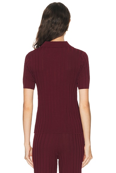 Sporty & Rich Signature Logo Ribbed Polo Top | Thumbnail 3 Sporty & Rich Signature Logo Ribbed Polo Top | Thumbnail 3