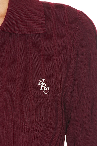 Sporty & Rich Signature Logo Ribbed Polo Top | Thumbnail 5 Sporty & Rich Signature Logo Ribbed Polo Top | Thumbnail 5