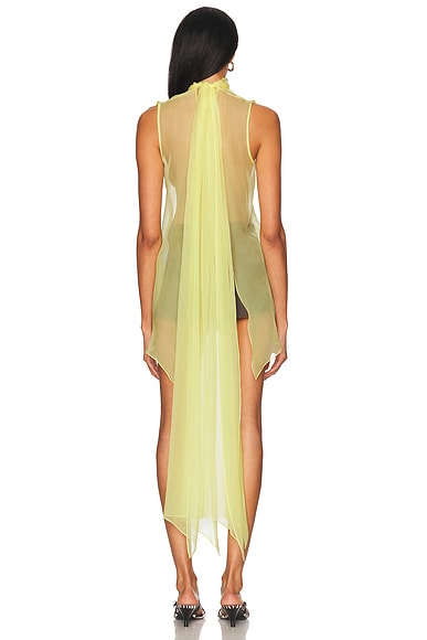Sev Open Back Voile Top In Green
