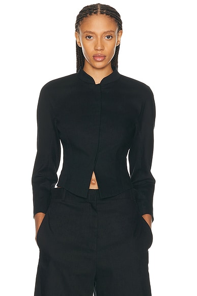 Image of The Row Bastien Jacket in Faded Black - Black. Size 0 (also in 4, 2).