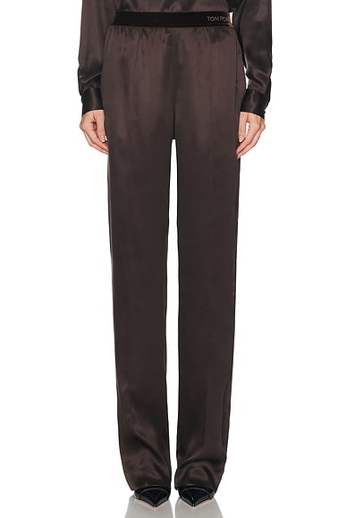 Silk Satin Straight Leg Pant