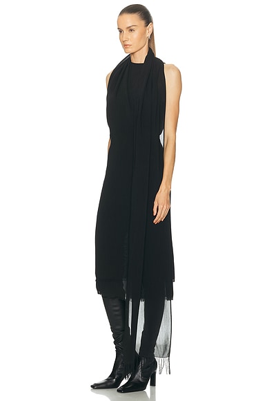 Totême Fringed Scarf Dress In Black