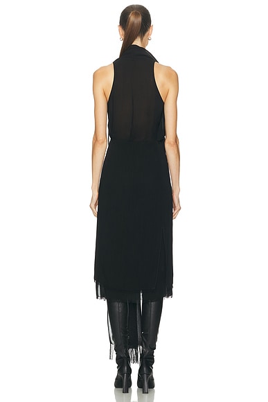 Totême Fringed Scarf Dress In Black
