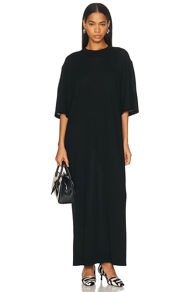 Totême Merino Knit Tee Dress In Black