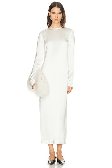 Totême Long Satin Dress In White