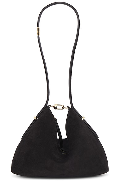 Image of Toteme Suede Scoop Wristlet Bag in Black - Black. Size all.