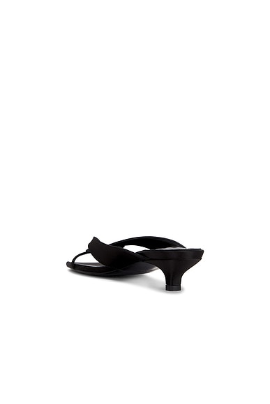 Totême Bow Satin Sandals Black