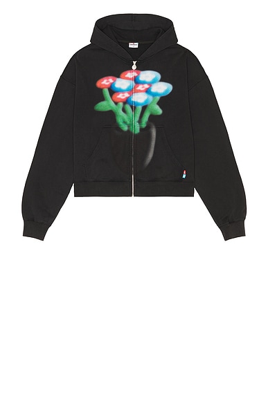 VANDYTHEPINK Spray Flower Zip Up Hoodie | Thumbnail 4