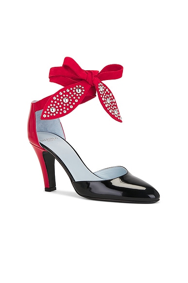 Valentino Foliefoliage Ankle Strap Pump In Red