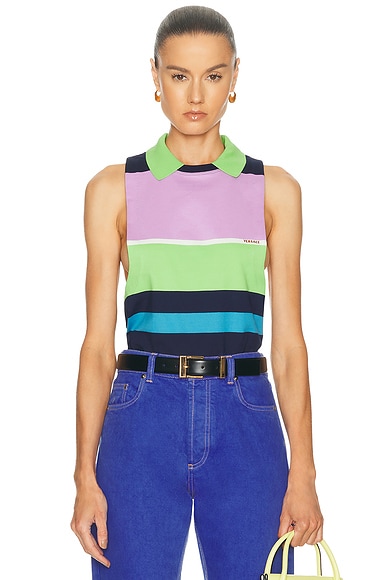 Sleeveless Polo Top