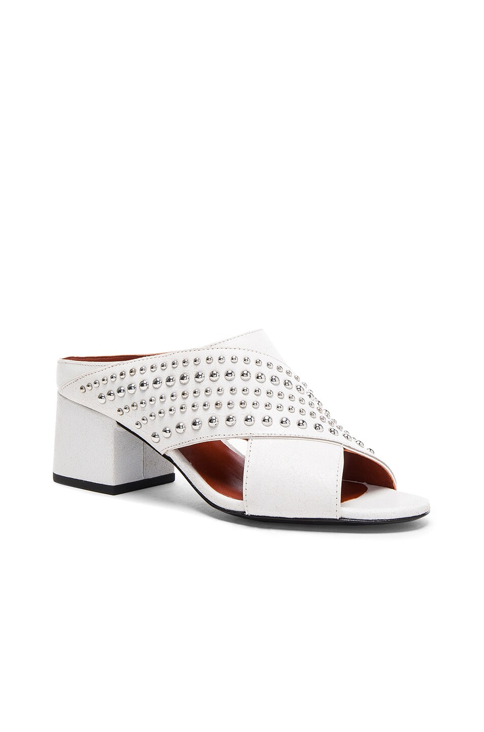 3.1 PHILLIP LIM Crisscross Leather Cube Open Toe Slip Ons