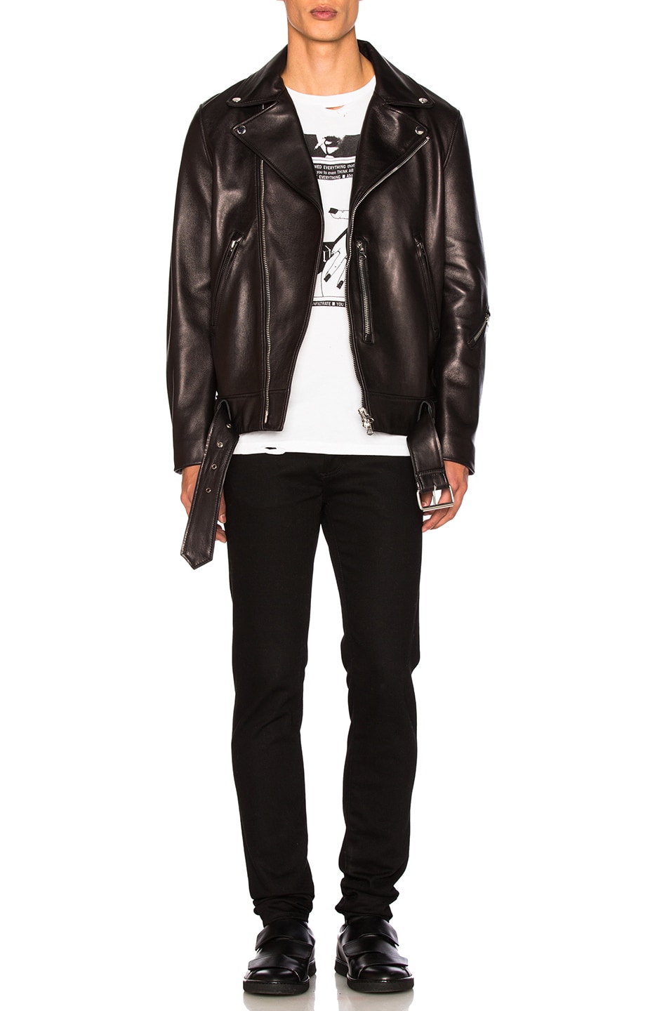 ACNE STUDIOS Nate Clean Leather Jacket, Black | ModeSens