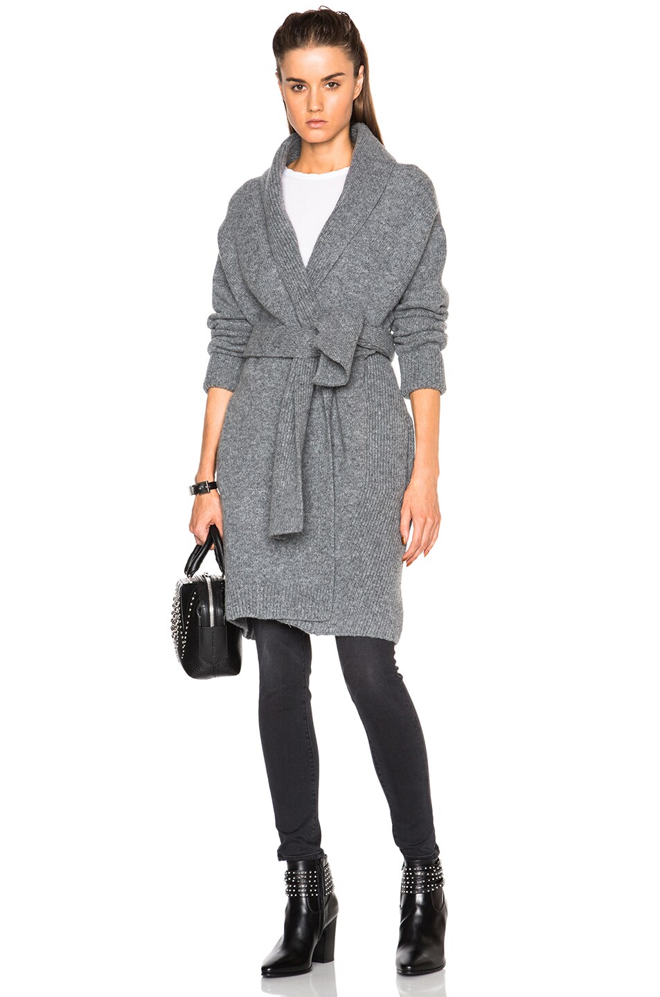 Image 1 of Acne Studios Helena Robe Sweater in Medium Grey