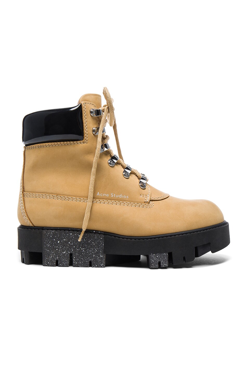 ACNE STUDIOS LEATHER TELDE BOOTS IN NEUTRALS.