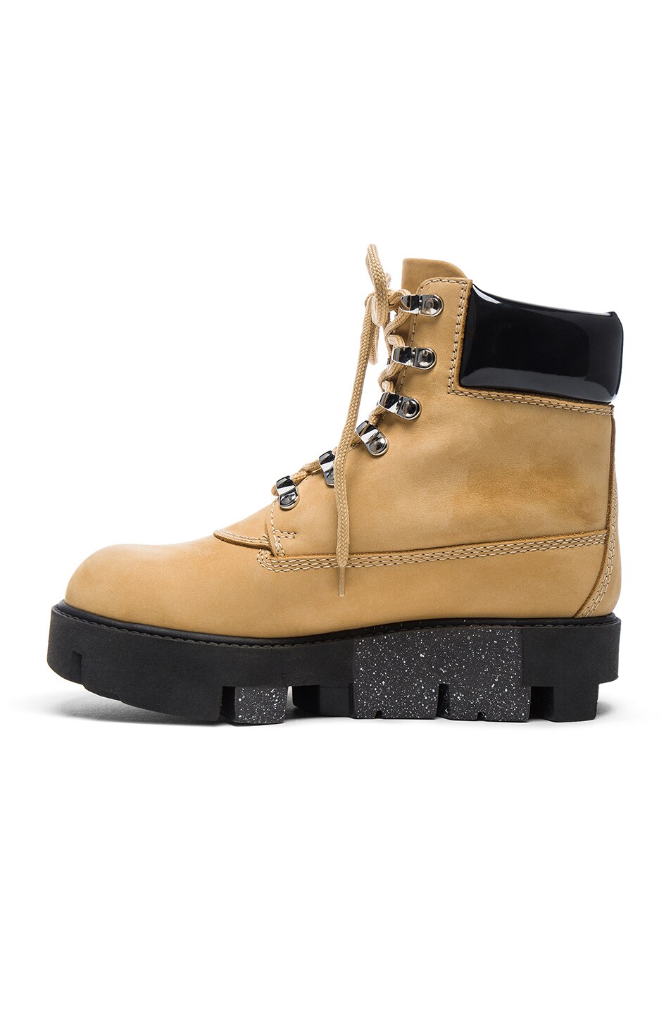 ACNE STUDIOS LEATHER TELDE BOOTS IN NEUTRALS.