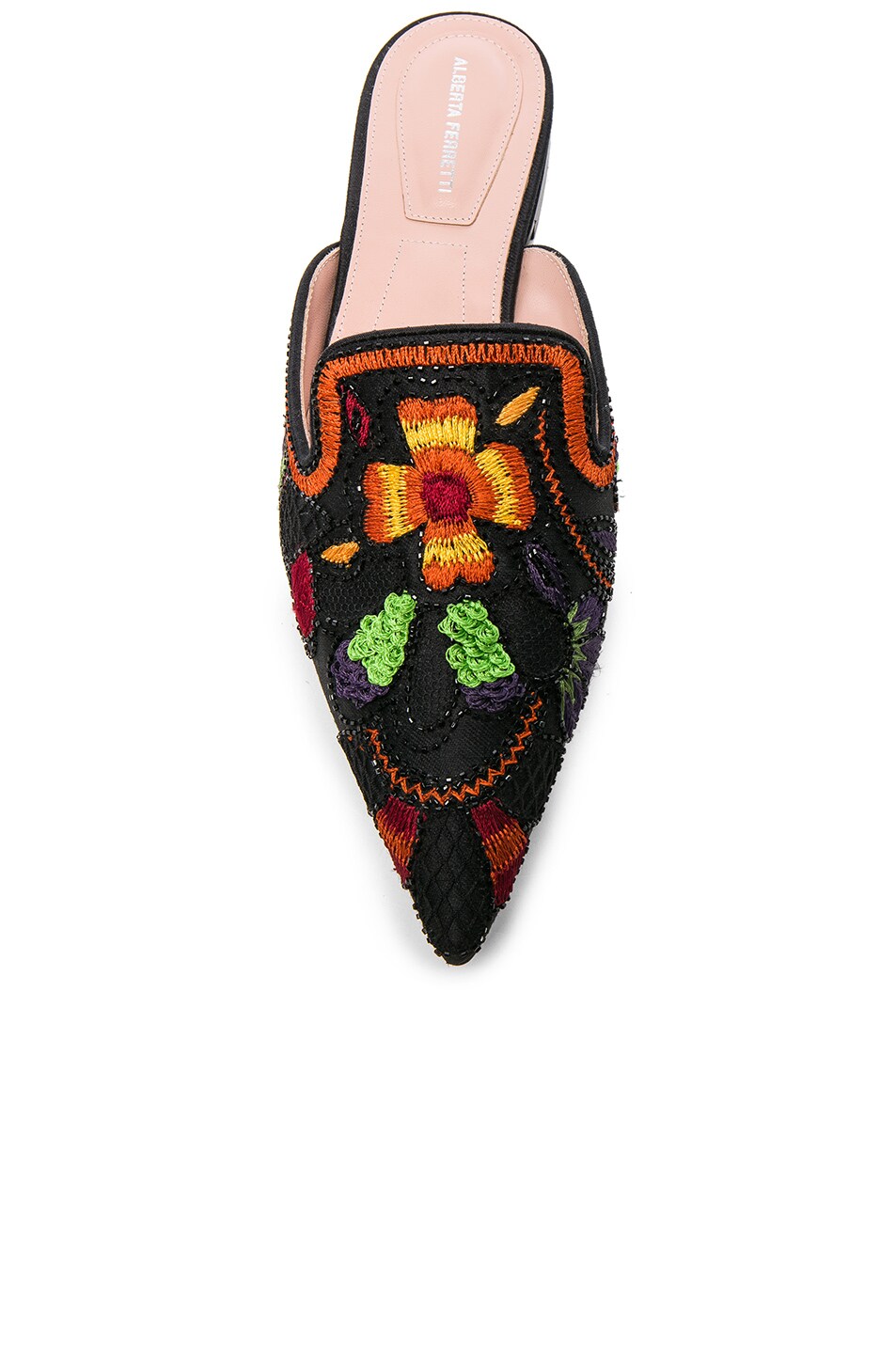 alberta ferretti embroidered mules