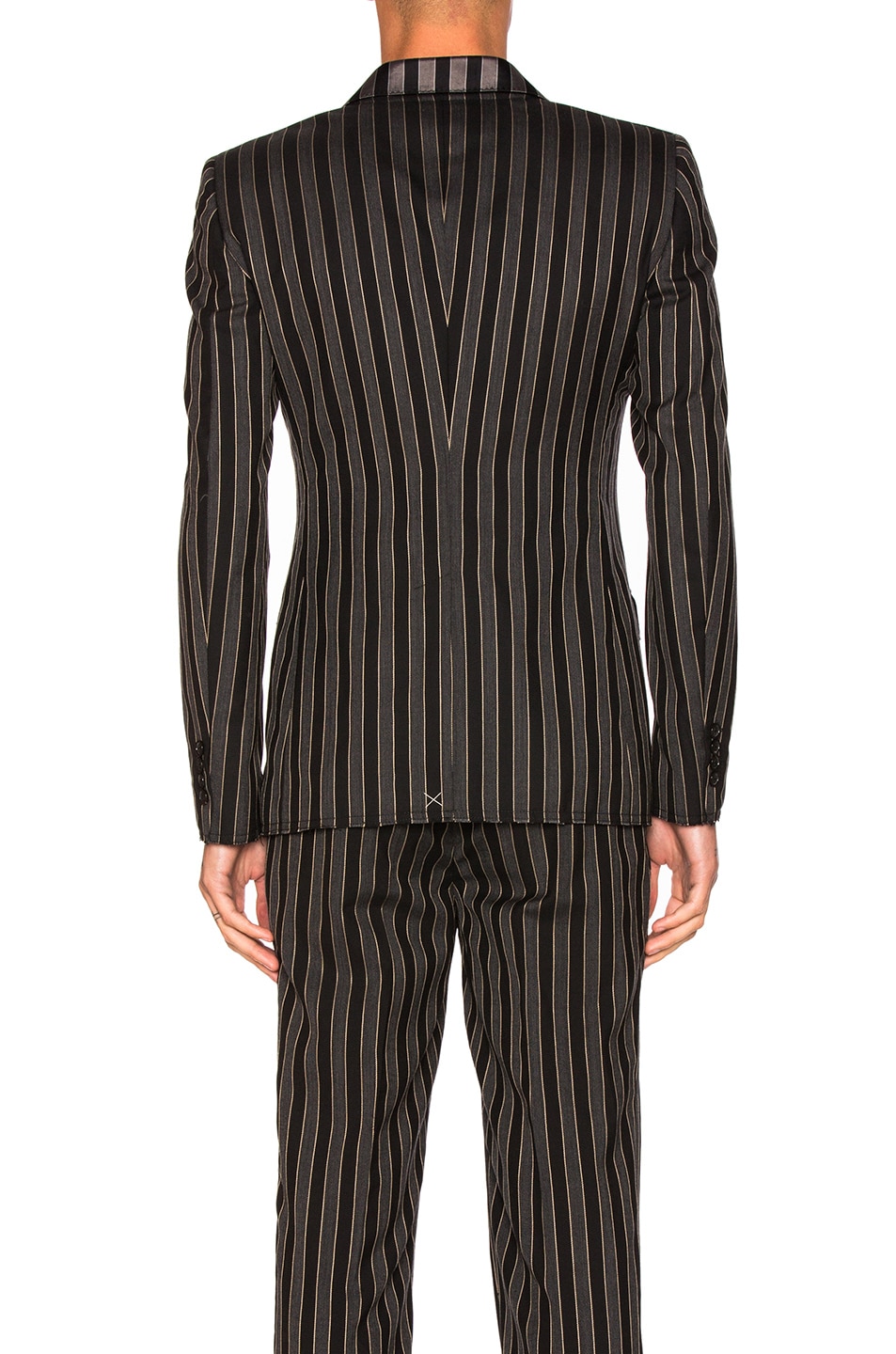 ALEXANDER MCQUEEN Stripe Tailored Jacket in Black/Grey | ModeSens