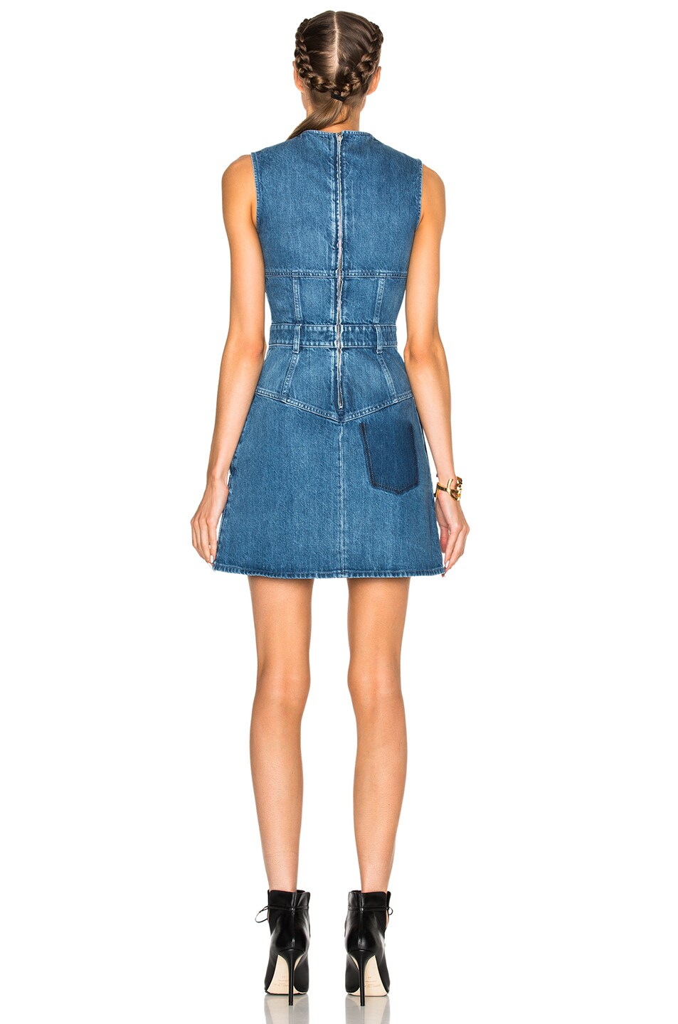 ALEXANDER MCQUEEN Dark Wash Denim Dress in Dark Indigo | ModeSens