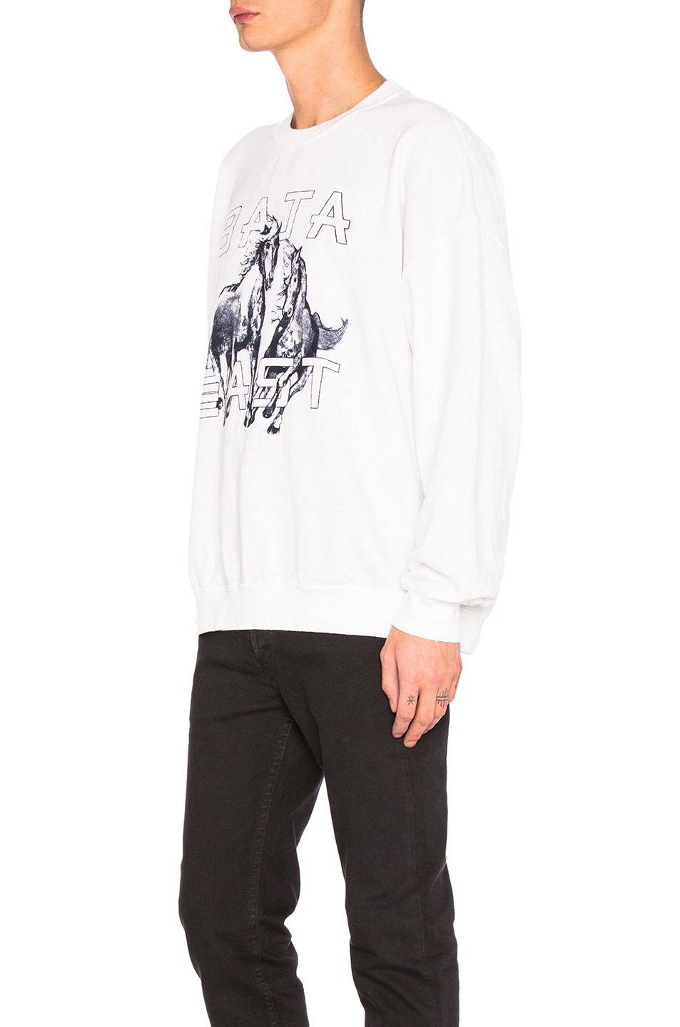 BAJA EAST Horses Fleece Sweatshirt In White. in Pearl ModeSens
