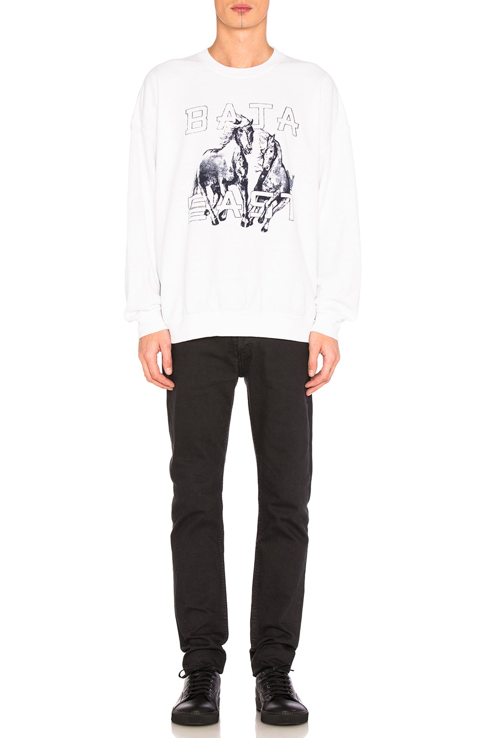 BAJA EAST Horses Fleece Sweatshirt In White. in Pearl ModeSens