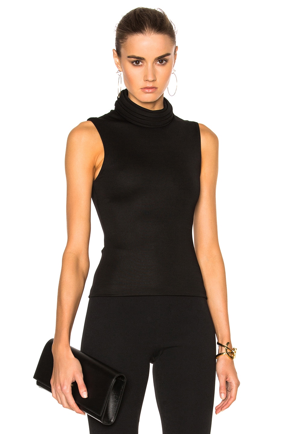 BRANDON MAXWELL High Neck Tank Top in Black ModeSens