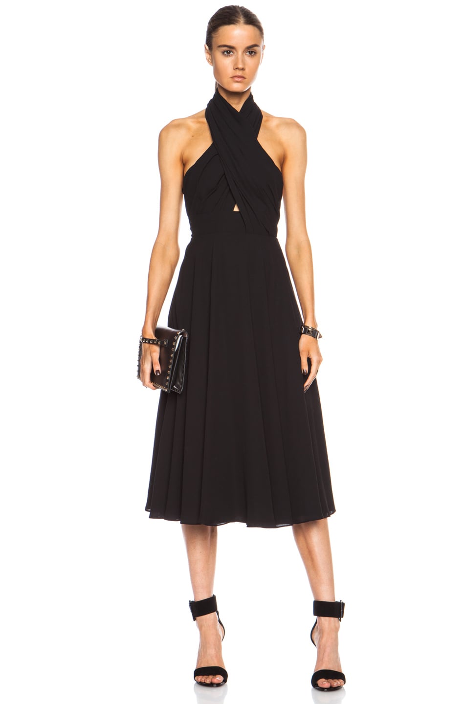 Image 1 of camilla and marc Golden Myna Poly Dress in Black