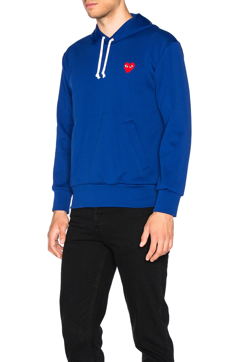 COMME DES GARÇONS PLAY Zip-Front Heart Logo Hoodie Sweatshirt in Blue ...