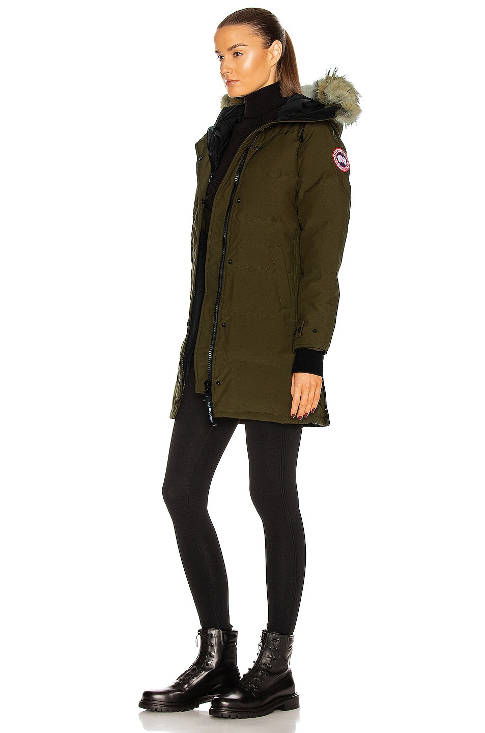 Canada Goose down replica discounts - Canada Goose Shelburne Parka with Coyote Fur in Military Green | FWRD