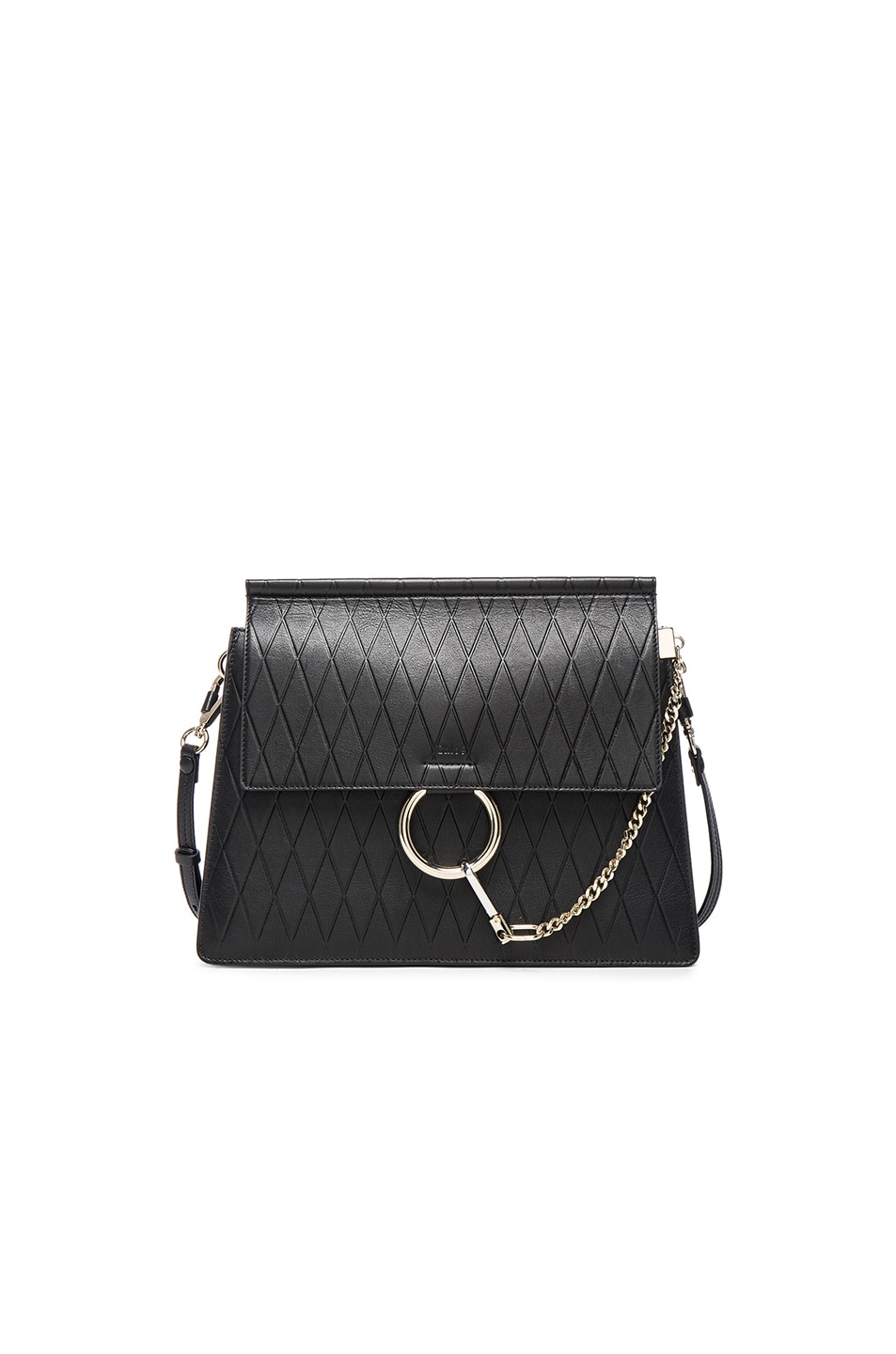 Chloe Medium Diamond Embossed Faye Bag in Black | FWRD