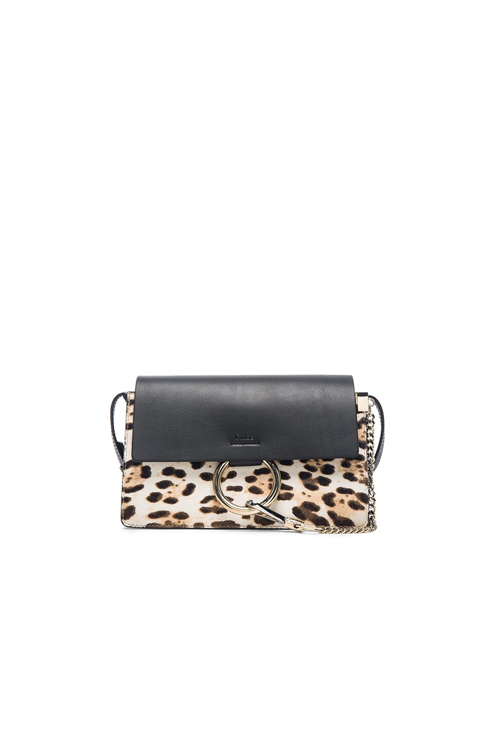 CHLO Faye Small Leopard-Print Calf Hair \u0026amp; Leather Crossbody  