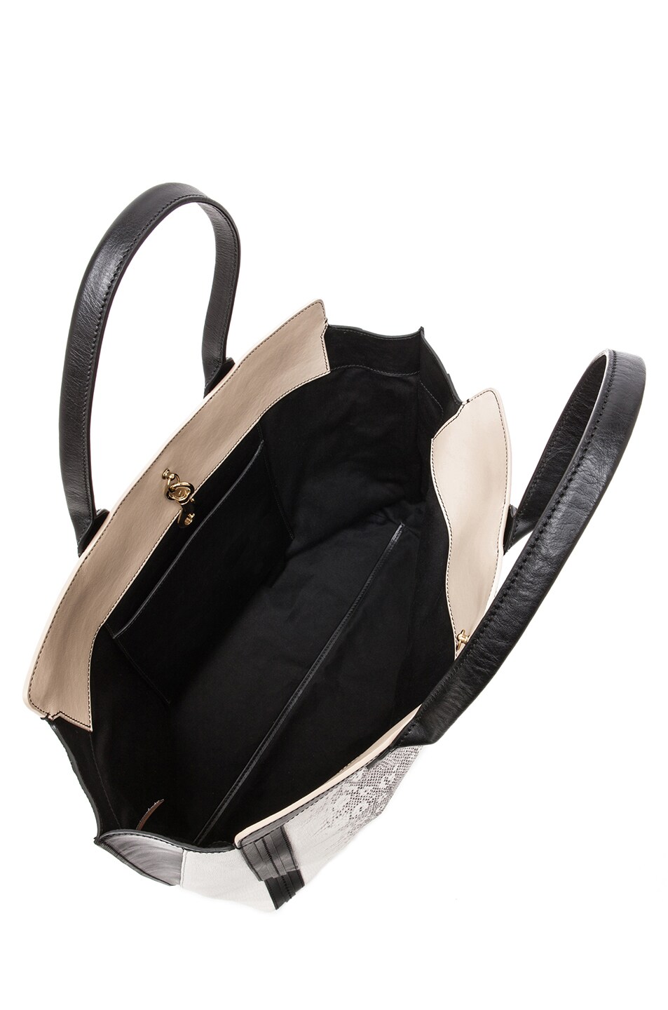 Chloe Alison Printed Lizard East West Tote in Black \u0026amp; White | FWRD