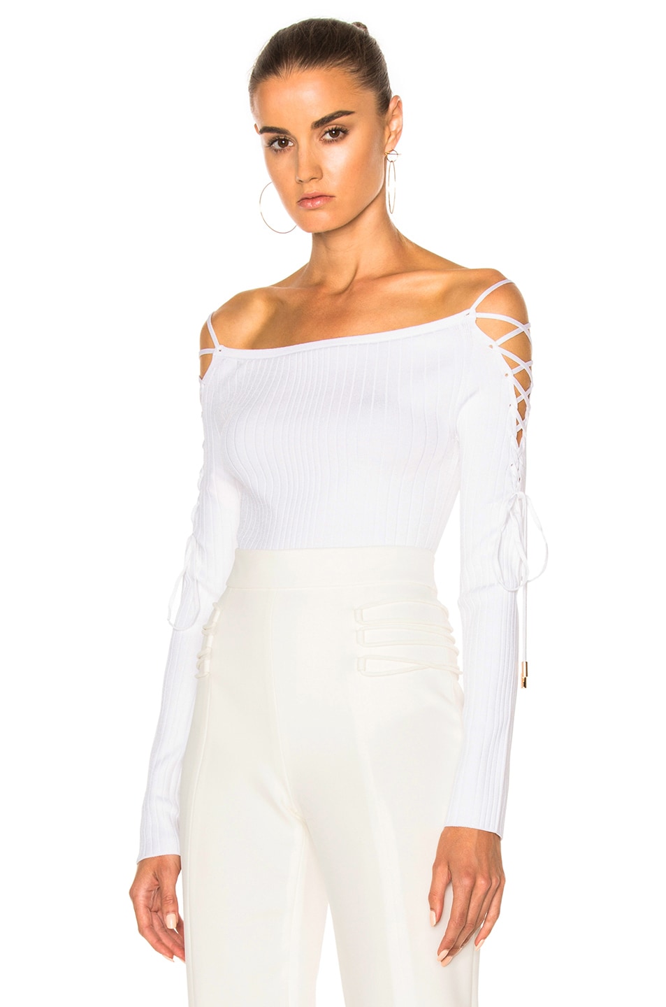 cushnie white bodice top