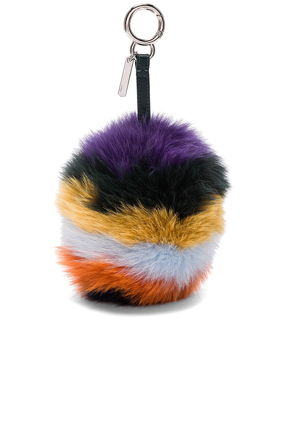 FENDI Striped Fur Pompom Charm For Handbag, Multi | ModeSens