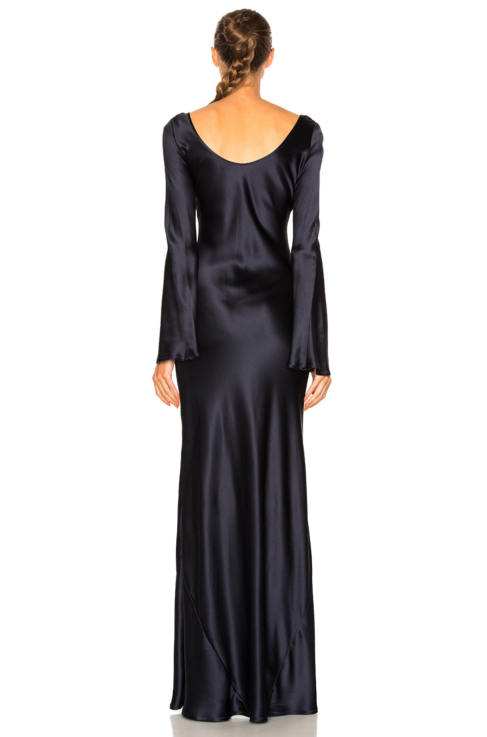 4 Stores In Stock: GALVAN Long Sleeved Slip Dress, Midnight | ModeSens