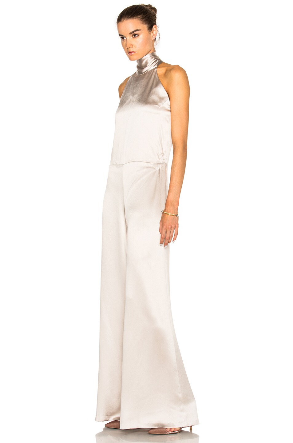 GALVAN High Neck Jumpsuit in Platinum ModeSens