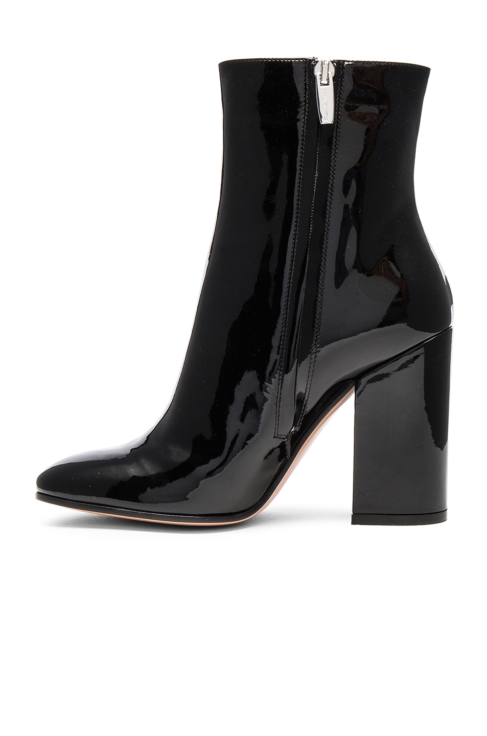GIANVITO ROSSI Patent Leather Rolling High Booties in Black | ModeSens