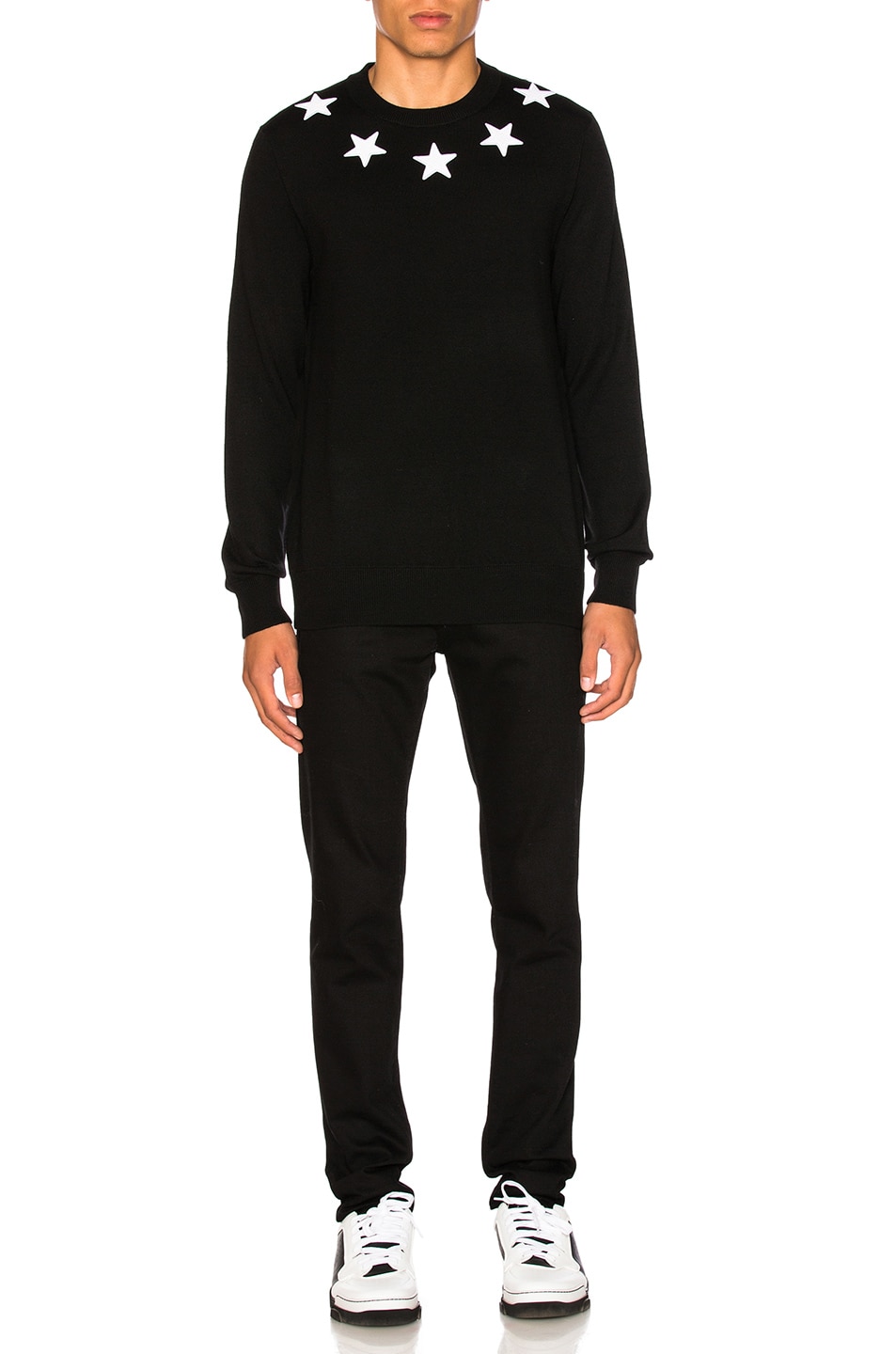 GIVENCHY Star Patches Wool Blend Sweater, Black/White | ModeSens