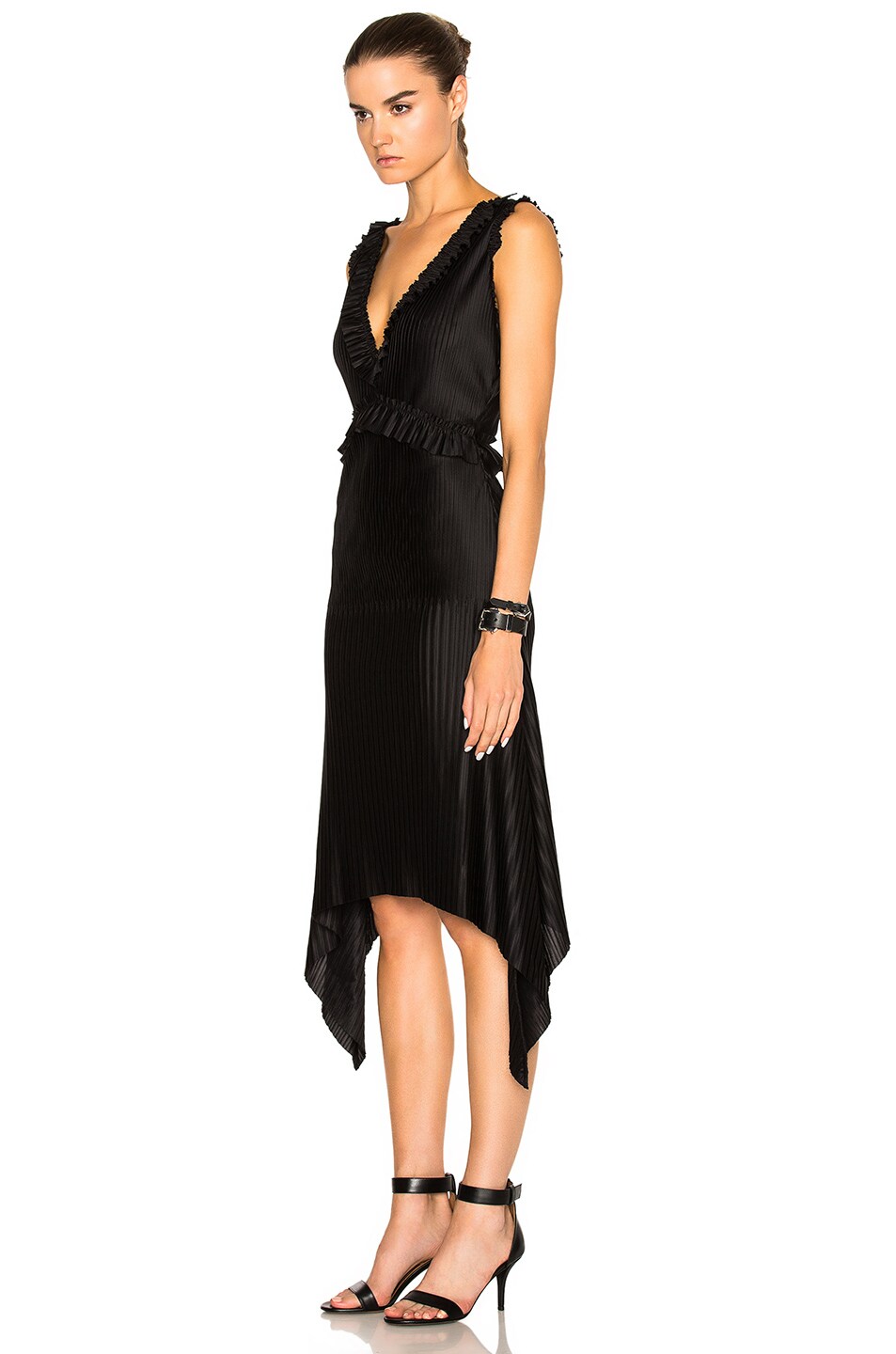 givenchy metallic pleated gown