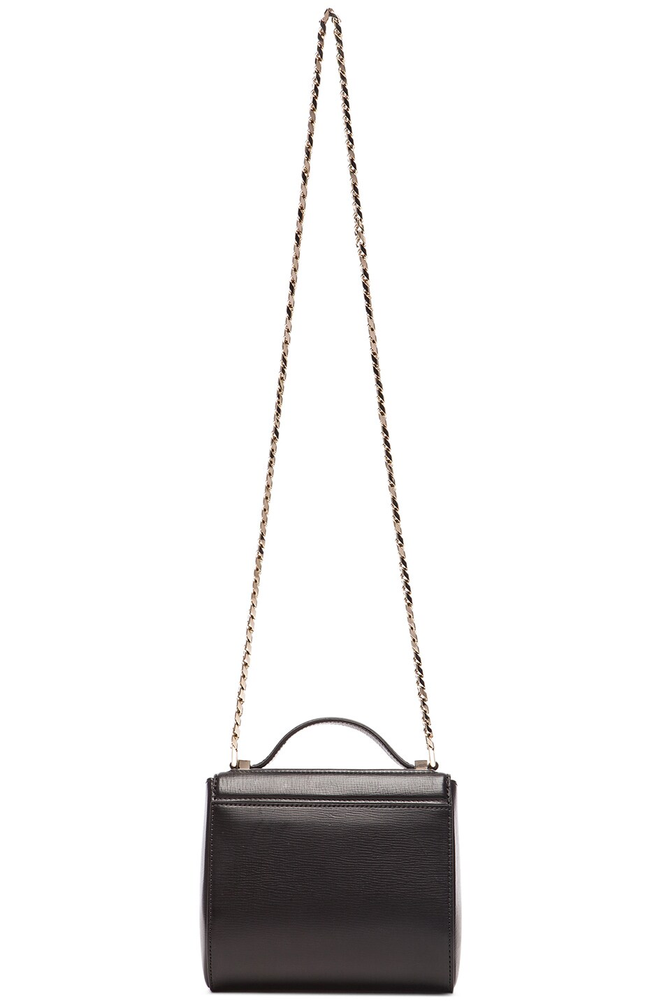 GIVENCHY Pandora Box Mini Textured Leather Chain Crossbody Bag in Black