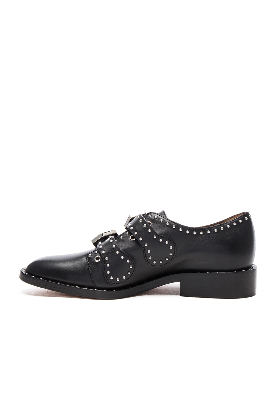 GIVENCHY Elegant Embellished Leather Monk Strap Shoes in Black | ModeSens