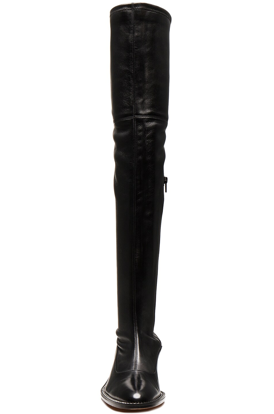 GIVENCHY Chain-Trimmed Over-The-Knee Boots In Black Stretch-Leather ...