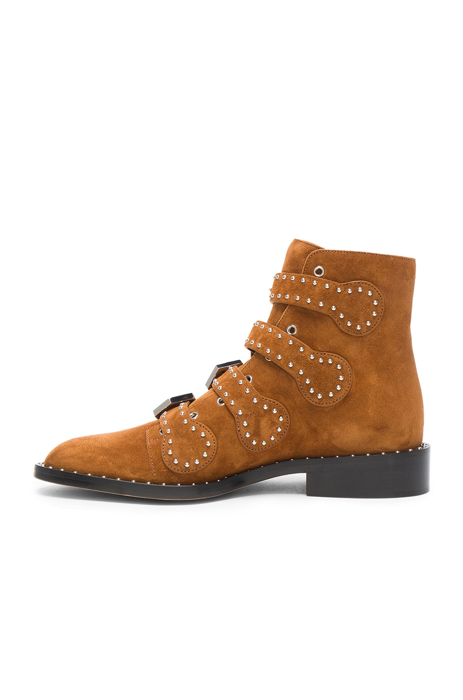 GIVENCHY Elegant Studded Suede Ankle Boots in Caramel Brown | ModeSens