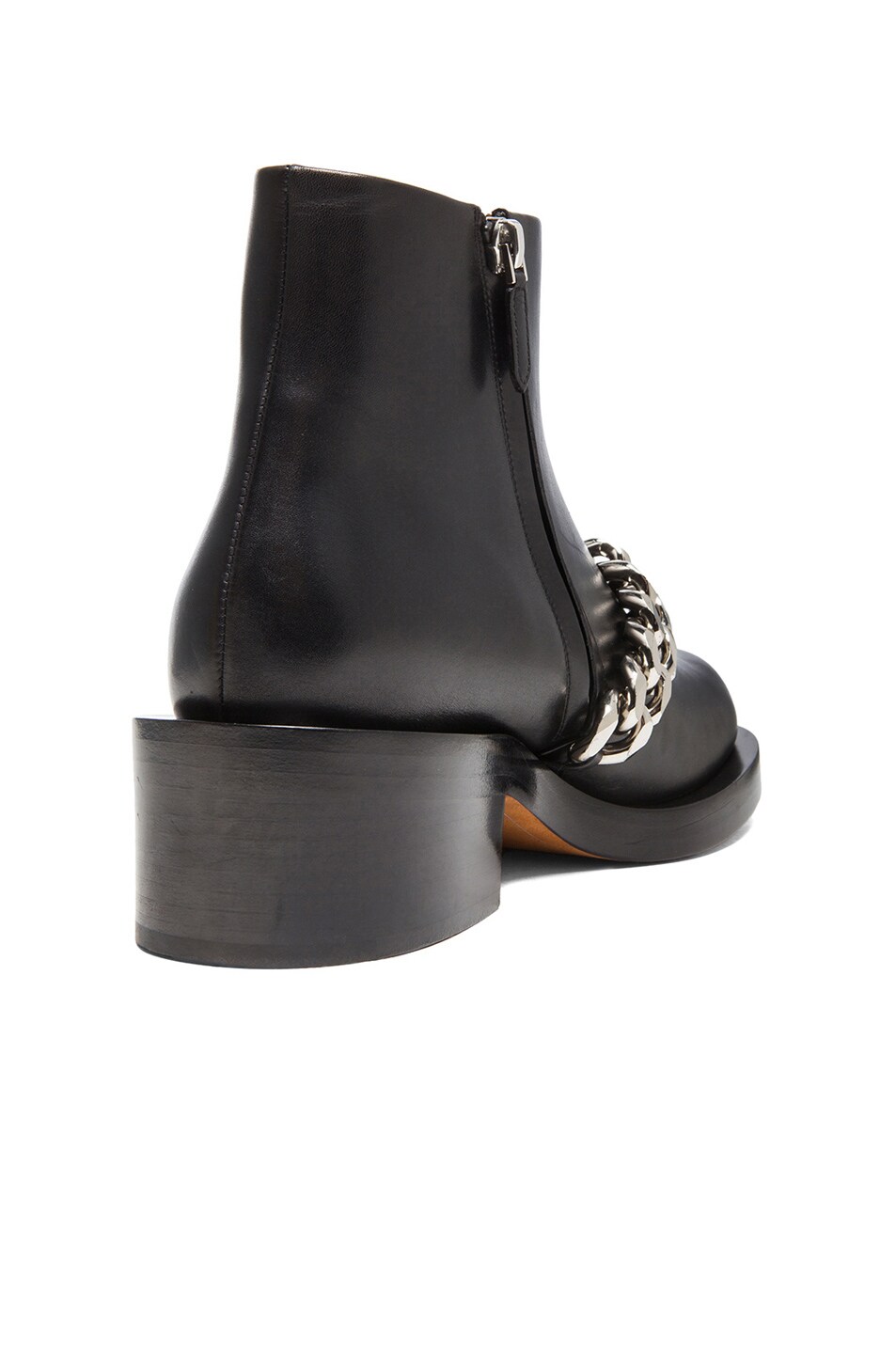GIVENCHY Laura Leather Silver Chain Ankle Boots