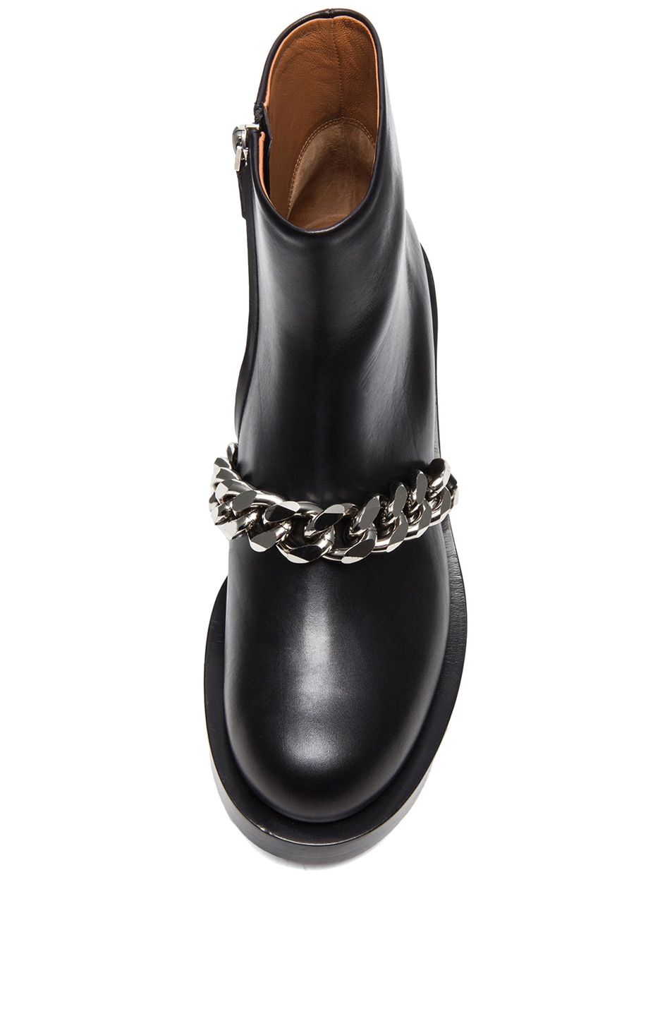 GIVENCHY Laura Leather Silver Chain Ankle Boots