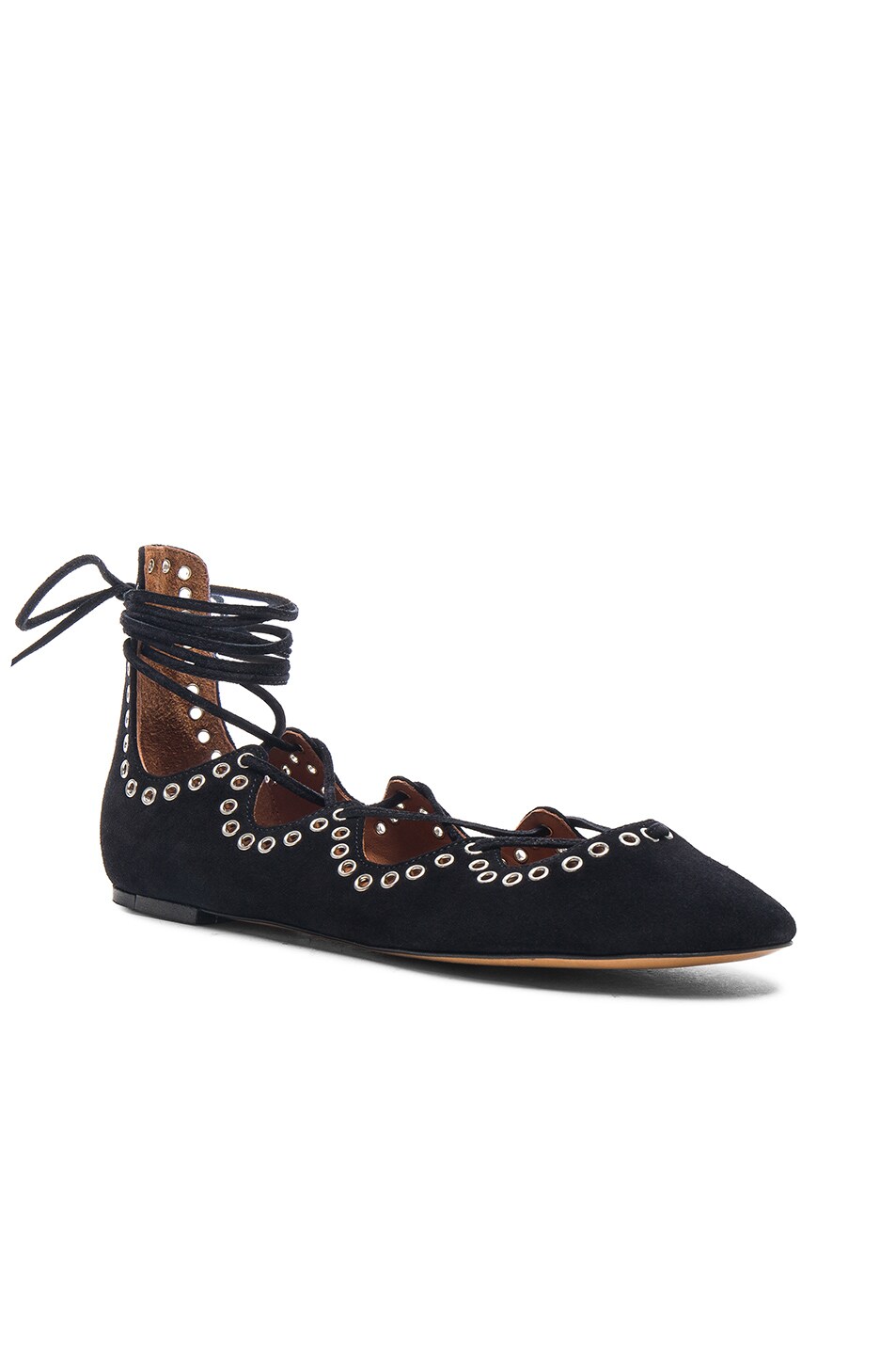 ISABEL MARANT 'Leo' Grommet Topline Leather Lace-Up Ballet Flats in ...